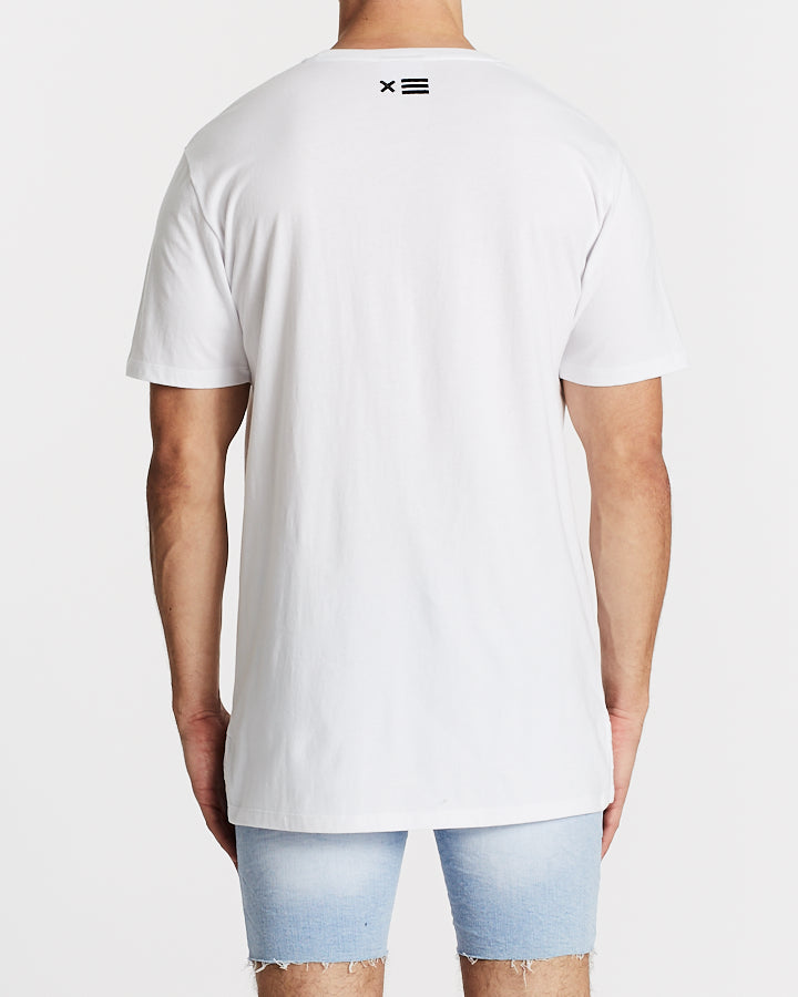Nena Pasadena MENS BEHAVIOUR STEP HEM TEE - WHITE, MENS TEE SHIRTS, NENA PASADENA, Elwood 101