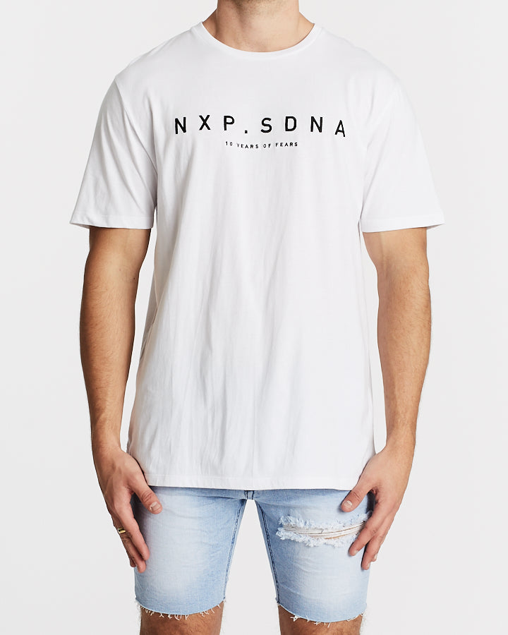 Nena Pasadena MENS BEHAVIOUR STEP HEM TEE - WHITE, MENS TEE SHIRTS, NENA PASADENA, Elwood 101