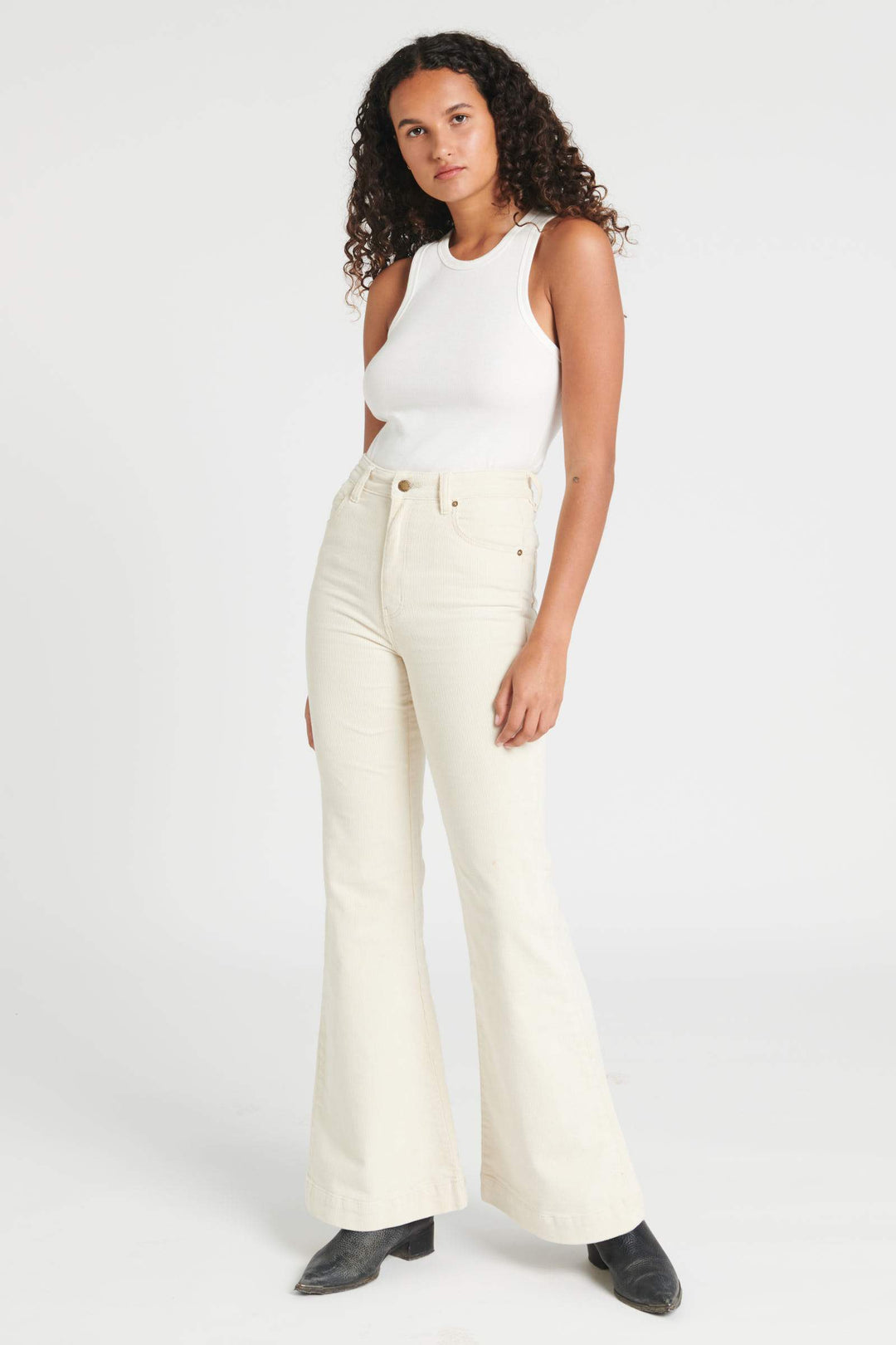 Rollas WOMENS EASTCOAST FLARES - VANILLA CORD, WOMENS DENIM, ROLLAS, Elwood 101
