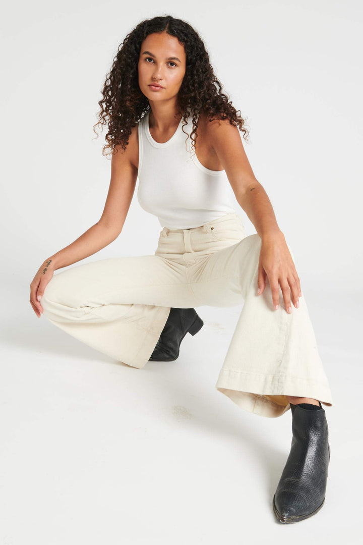 Rollas WOMENS EASTCOAST FLARES - VANILLA CORD, WOMENS DENIM, ROLLAS, Elwood 101