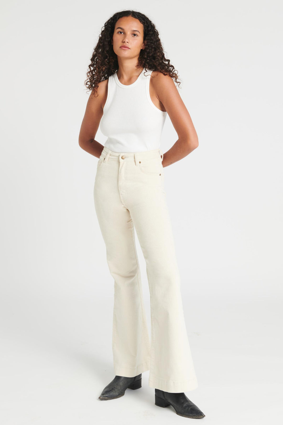 Rollas WOMENS EASTCOAST FLARES - VANILLA CORD, WOMENS DENIM, ROLLAS, Elwood 101