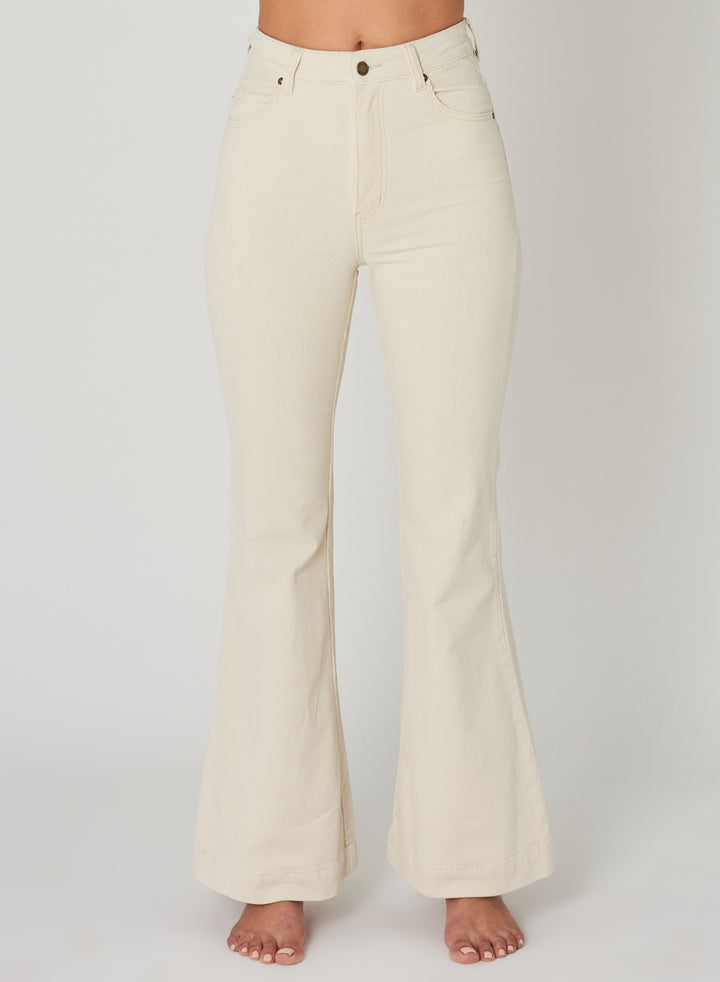 Rollas WOMENS EASTCOAST FLARES - VANILLA CORD, WOMENS DENIM, ROLLAS, Elwood 101