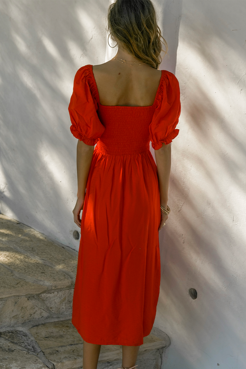 Seven Wonders The Label WOMENS BRINLEY MIDI DRESS - RED, WOMENS DRESSES, SEVEN WONDERS THE LABEL, Elwood 101