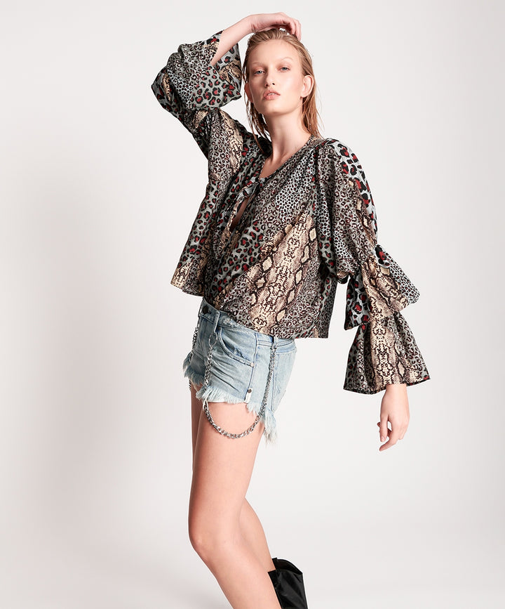 OneTeaspoon WOMENS PUNK PYTHON SOPHISTICATED SAVAGE TOP, WOMENS TOPS & SHIRTS, OneTeaspoon, Elwood 101
