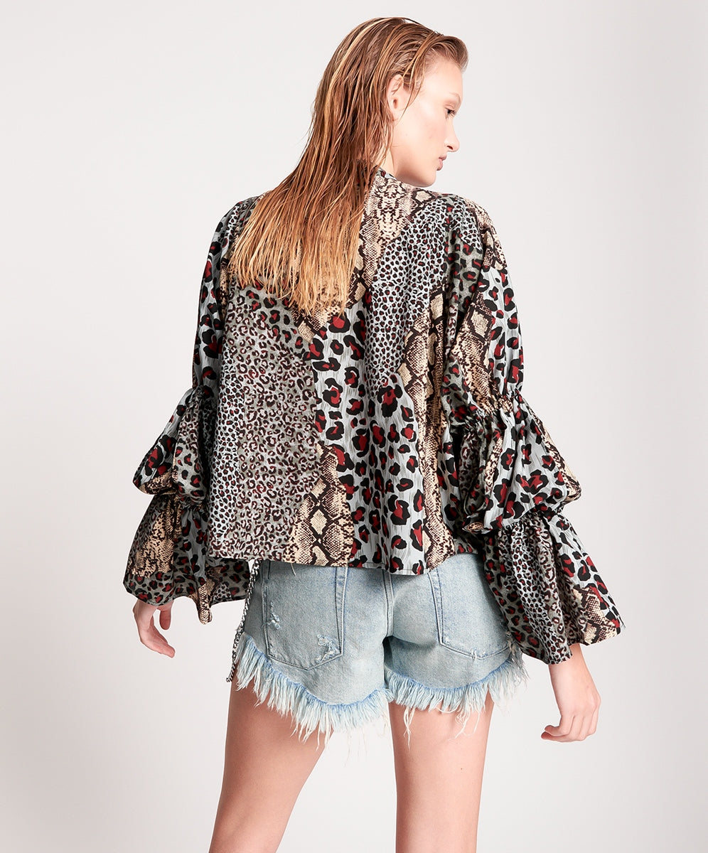 OneTeaspoon WOMENS PUNK PYTHON SOPHISTICATED SAVAGE TOP, WOMENS TOPS & SHIRTS, OneTeaspoon, Elwood 101