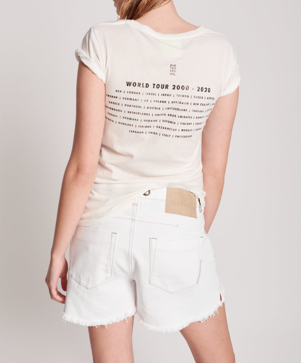 OneTeaspoon WOMENS SUGAR LIPS FITTED TEE - WHITE, WOMENS TEES & TANKS, OneTeaspoon, Elwood 101