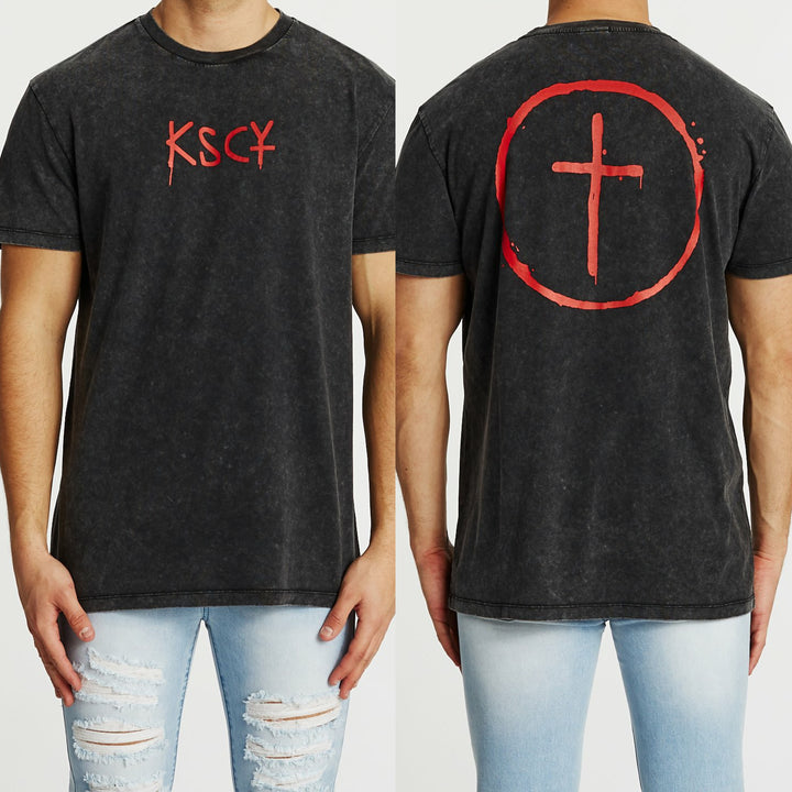 Kiss Chacey MENS MIRAGE RELAXED FIT TEE - ANTHRACITE BLACK, MENS TEE SHIRTS, KISS CHACEY, Elwood 101