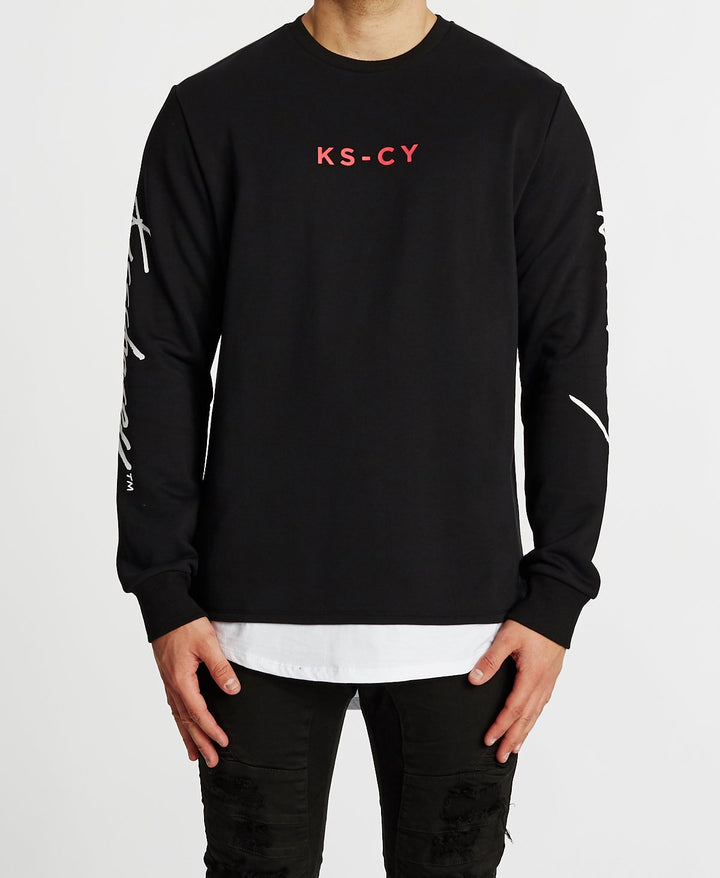Kiss Chacey MENS FORTUNA LAYERED HEM SWEATER - JET BLACK, MENS KNITS & SWEATERS, KISS CHACEY, Elwood 101