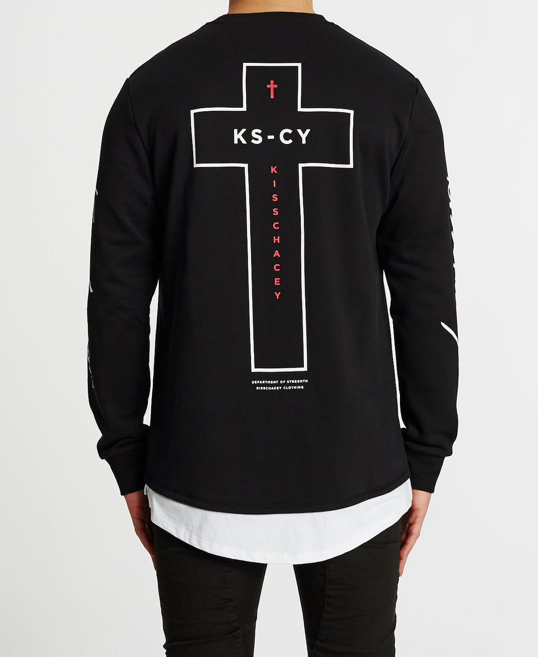 Kiss Chacey MENS FORTUNA LAYERED HEM SWEATER - JET BLACK, MENS KNITS & SWEATERS, KISS CHACEY, Elwood 101