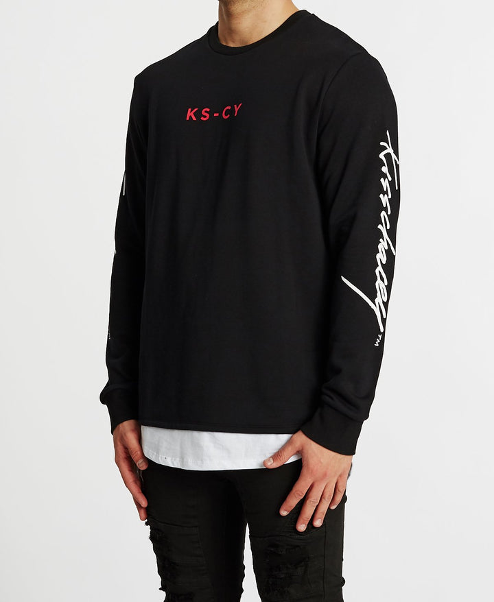 Kiss Chacey MENS FORTUNA LAYERED HEM SWEATER - JET BLACK, MENS KNITS & SWEATERS, KISS CHACEY, Elwood 101