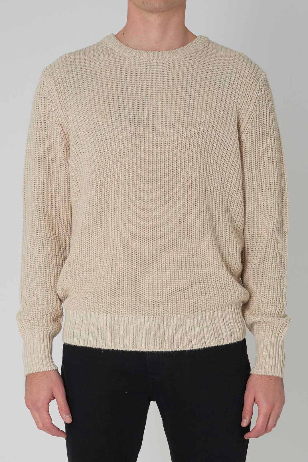Rollas MENS HEMP BLEND CREW KNIT - NATURAL, MENS KNITS & SWEATERS, ROLLAS, Elwood 101