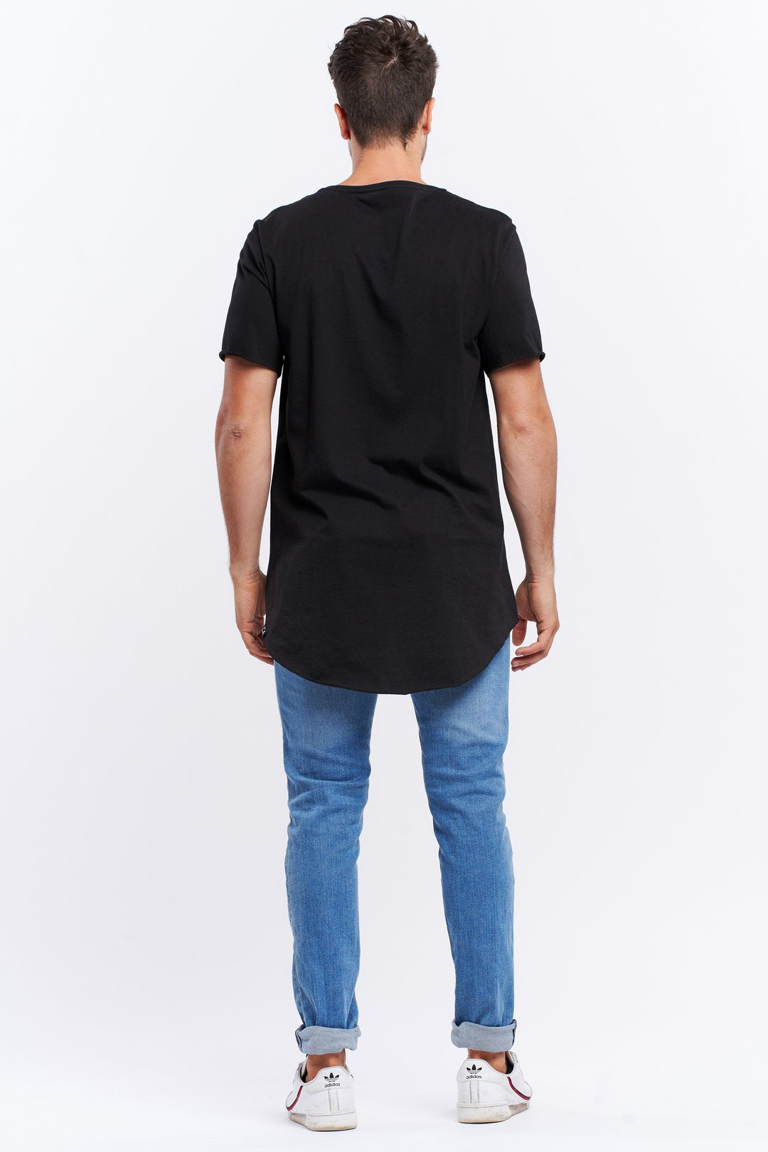 Casa Amuk MENS BASIC RAW HEM TALL TEE BLACK, MENS TEE SHIRTS, CASA AMUK, Elwood 101