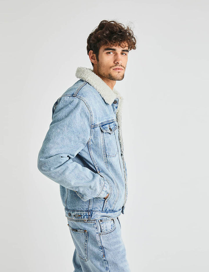 Rollas MENS DENIM SHERPA - ORIGINAL STONE, MENS JACKETS, ROLLAS, Elwood 101