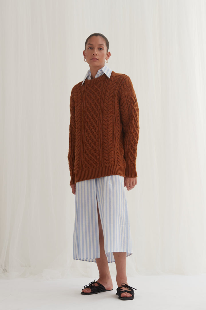 Blanca WOMENS VALENCE KNIT - BROWN, WOMENS KNITS & SWEATERS, BLANCA, Elwood 101