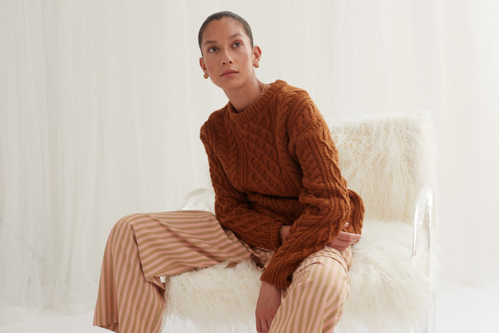 Blanca WOMENS VALENCE KNIT - BROWN, WOMENS KNITS & SWEATERS, BLANCA, Elwood 101