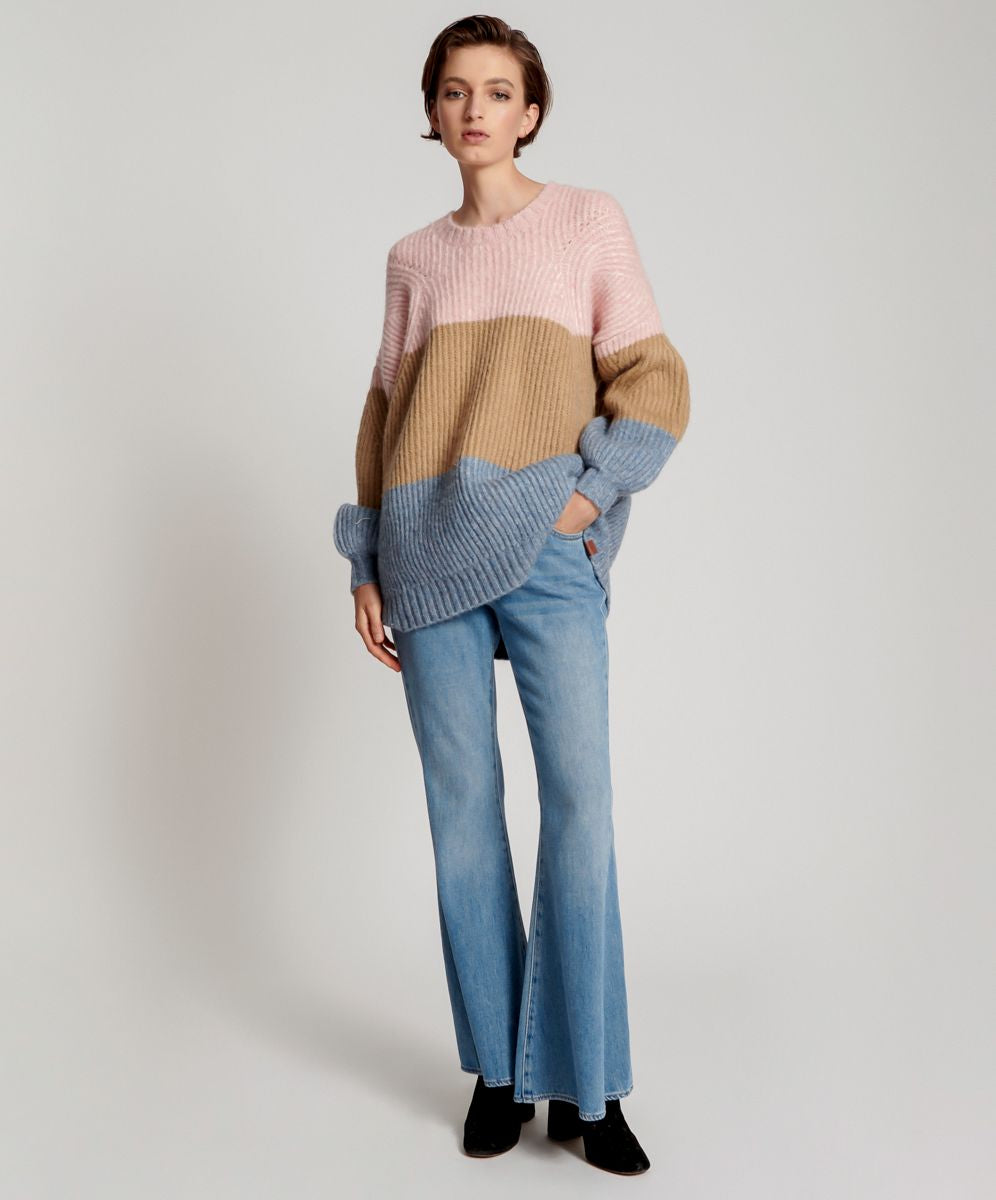 OneTeaspoon WOMENS GELATO STRIPE BUCKINGHAM SWEATER - GELATO STRIPE, WOMENS KNITS & SWEATERS, OneTeaspoon, Elwood 101