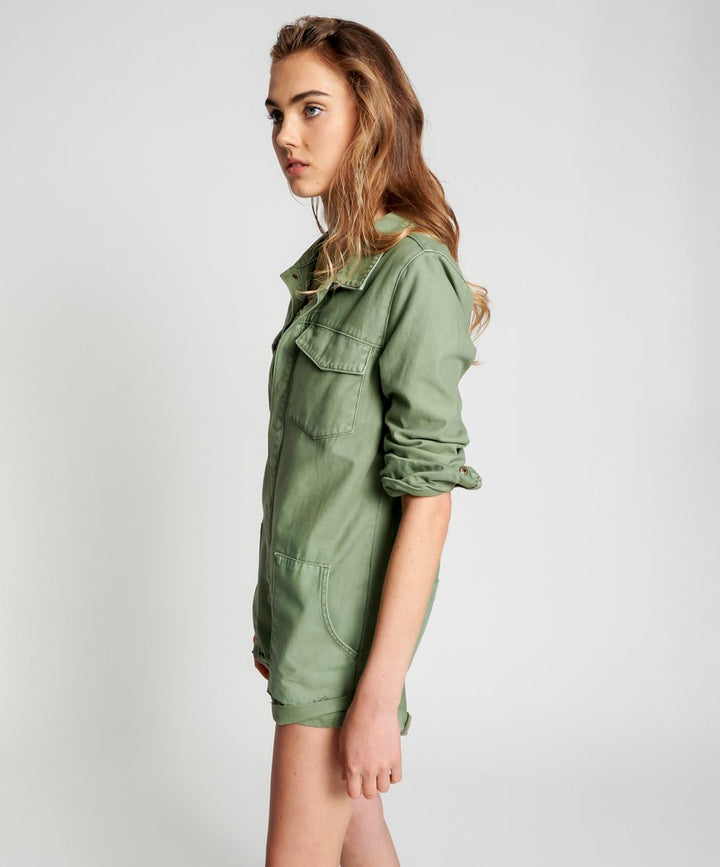 OneTeaspoon WOMENS SUPER KHAKI CARGO PROPHECY JUMPSUIT - SUPER KHAKI, WOMENS JUMPSUITS & OVERALLS, OneTeaspoon, Elwood 101