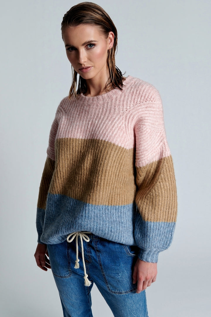 OneTeaspoon WOMENS GELATO STRIPE BUCKINGHAM SWEATER - GELATO STRIPE, WOMENS KNITS & SWEATERS, OneTeaspoon, Elwood 101