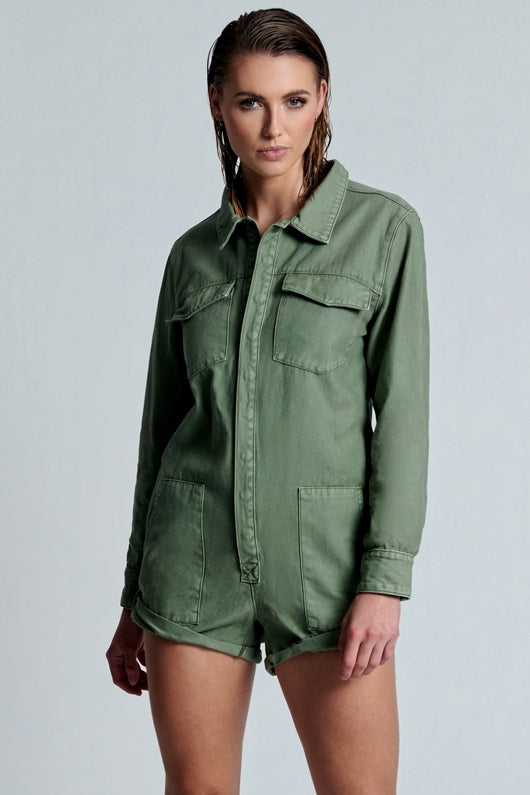 OneTeaspoon WOMENS SUPER KHAKI CARGO PROPHECY JUMPSUIT - SUPER KHAKI, WOMENS JUMPSUITS & OVERALLS, OneTeaspoon, Elwood 101