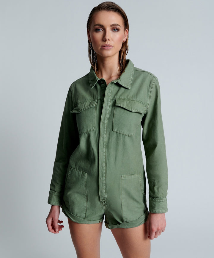 OneTeaspoon WOMENS SUPER KHAKI CARGO PROPHECY JUMPSUIT - SUPER KHAKI, WOMENS JUMPSUITS & OVERALLS, OneTeaspoon, Elwood 101