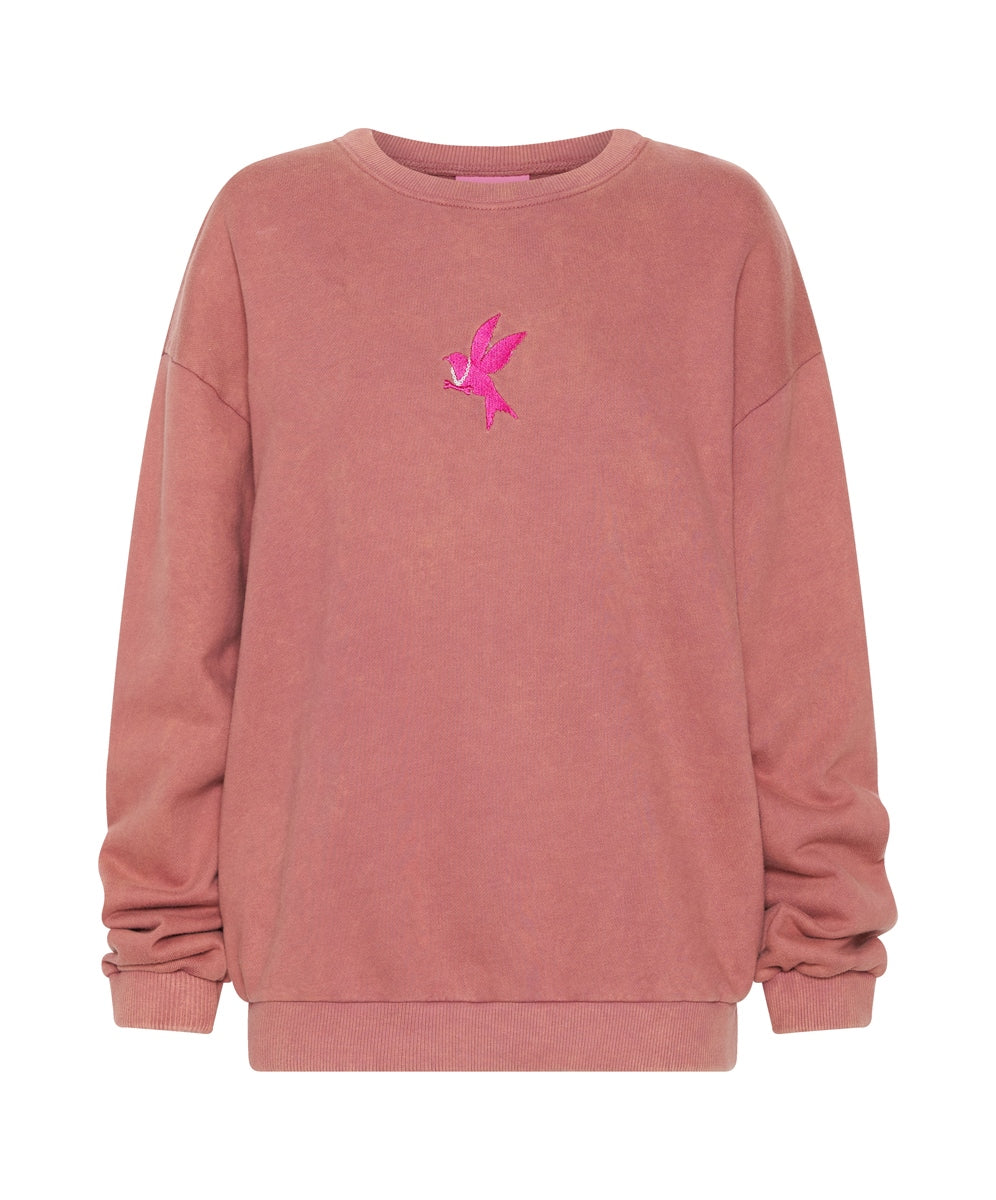OneTeaspoon WOMENS BOWER BIRD LOGO SWEATER - WASHED PINK, WOMENS KNITS & SWEATERS, OneTeaspoon, Elwood 101