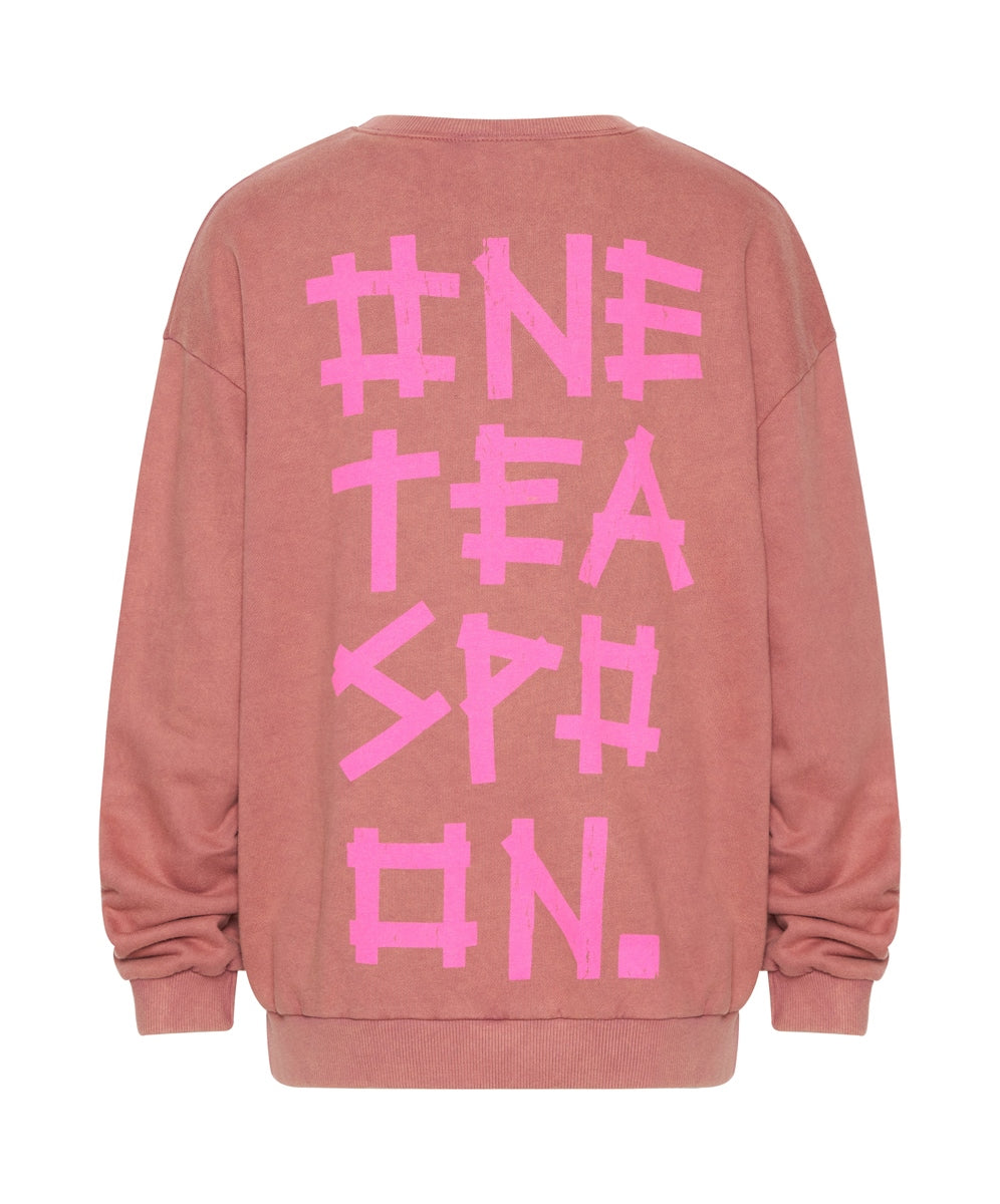 OneTeaspoon WOMENS BOWER BIRD LOGO SWEATER - WASHED PINK, WOMENS KNITS & SWEATERS, OneTeaspoon, Elwood 101