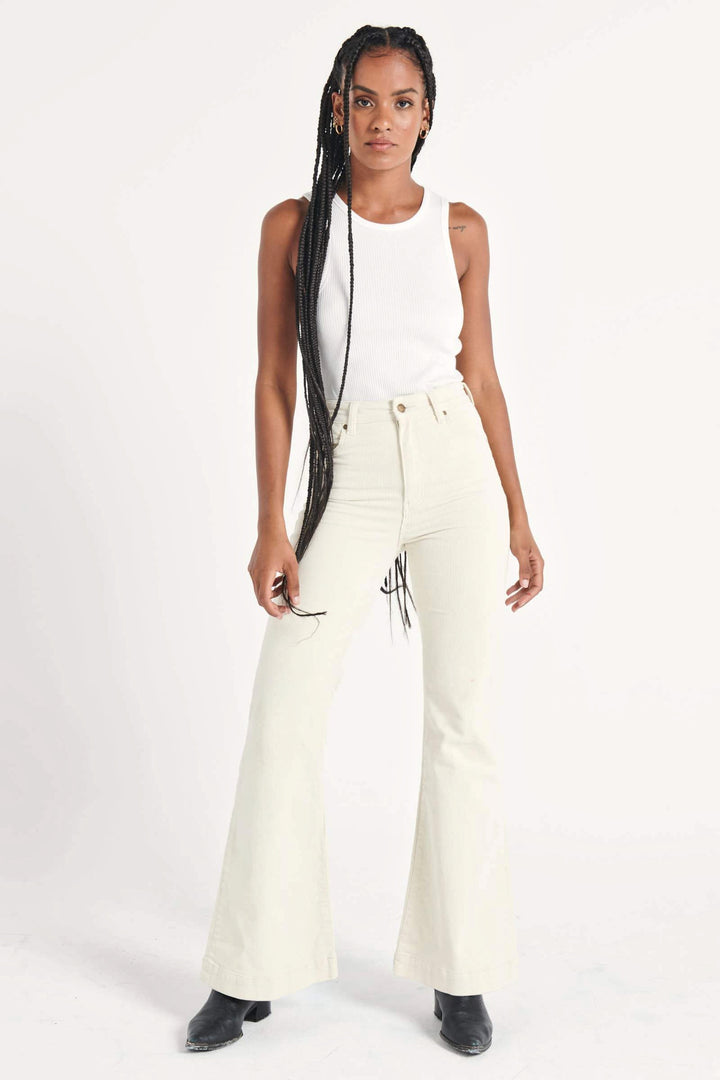 Rollas WOMENS EASTCOAST FLARES - VANILLA CORD, WOMENS DENIM, ROLLAS, Elwood 101