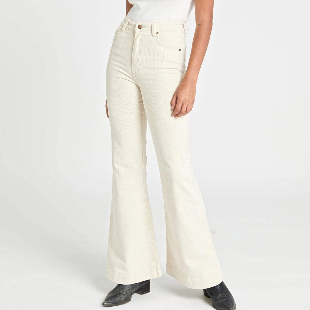 Rollas WOMENS EASTCOAST FLARES - VANILLA CORD, WOMENS DENIM, ROLLAS, Elwood 101