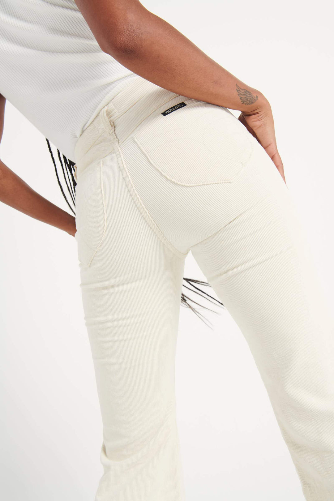 Rollas WOMENS EASTCOAST FLARES - VANILLA CORD, WOMENS DENIM, ROLLAS, Elwood 101