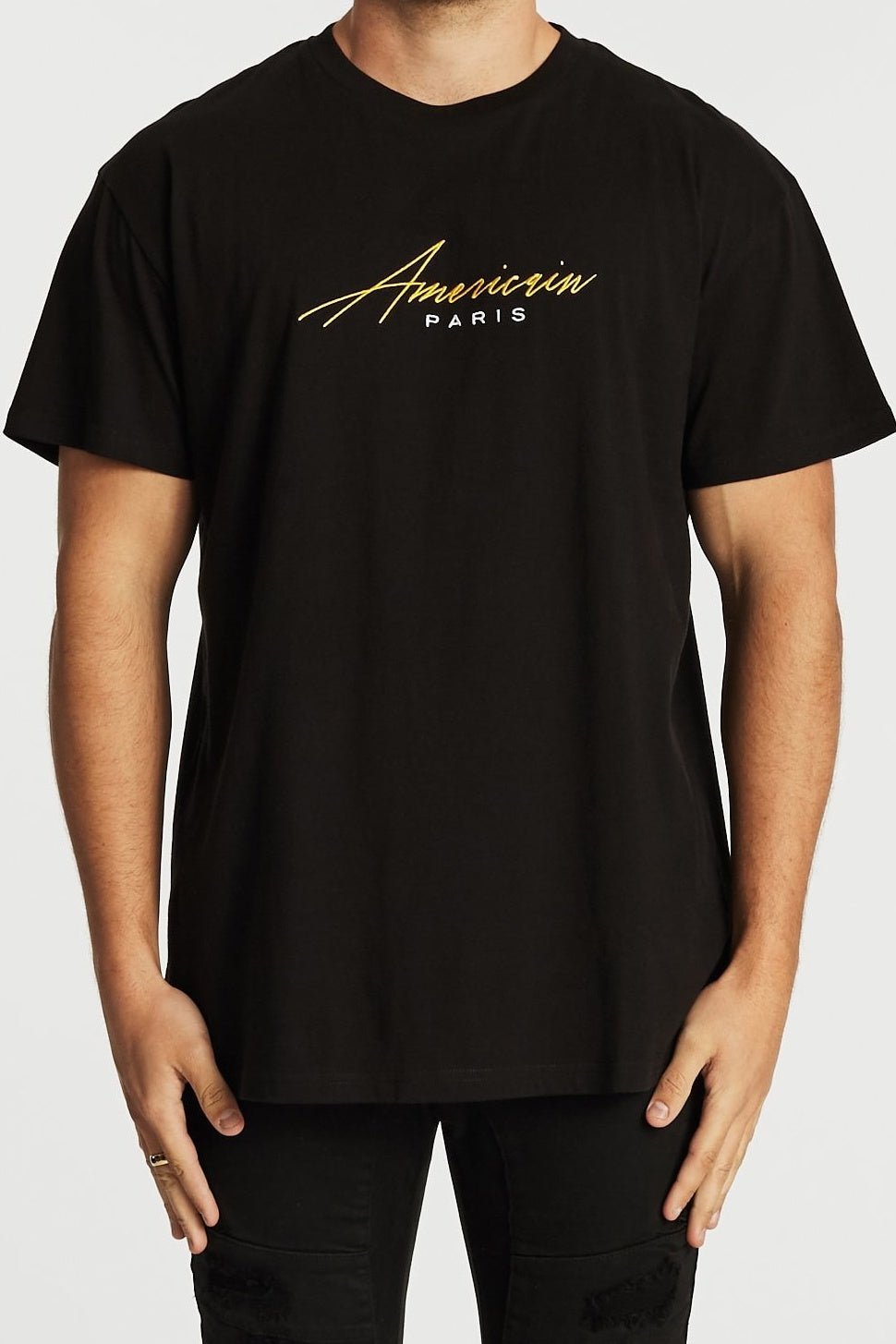 Americain MENS STELLAIRE OVERSIZED TEE - JET BLACK, MENS TEE SHIRTS, AMERICAIN, Elwood 101
