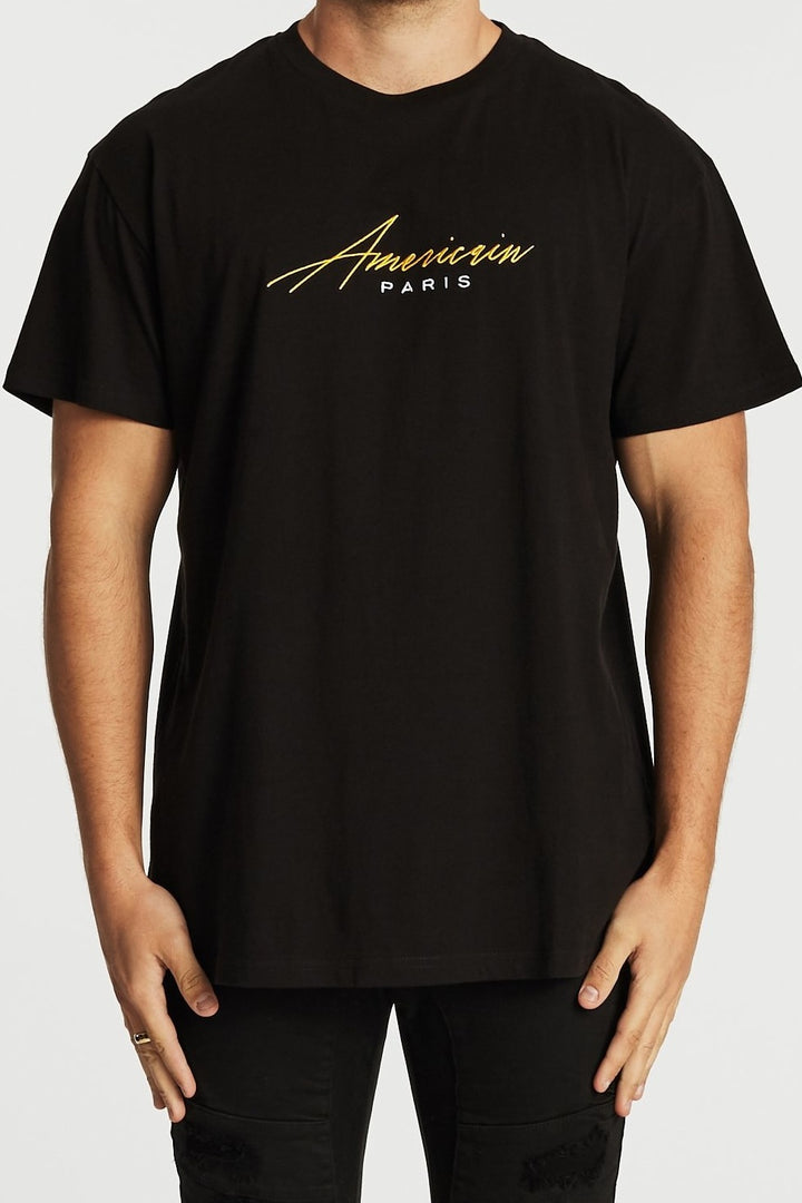 Americain MENS STELLAIRE OVERSIZED TEE - JET BLACK, MENS TEE SHIRTS, AMERICAIN, Elwood 101