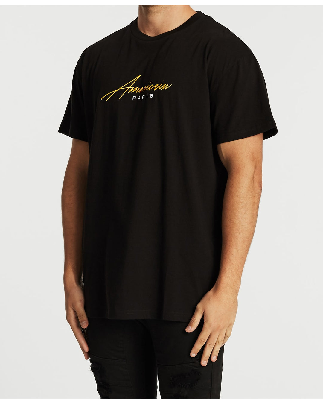Americain MENS STELLAIRE OVERSIZED TEE - JET BLACK, MENS TEE SHIRTS, AMERICAIN, Elwood 101
