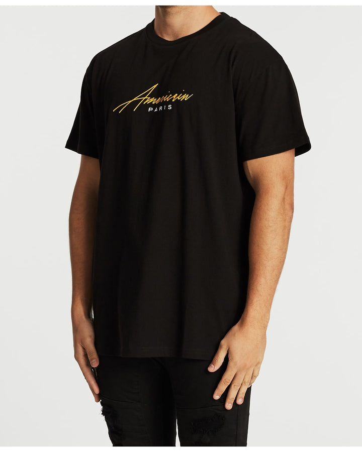 Americain MENS STELLAIRE OVERSIZED TEE - JET BLACK, MENS TEE SHIRTS, AMERICAIN, Elwood 101