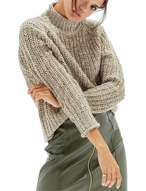MINKPINK Womens Tiri High Neck Knit Jumper - Multi, WOMENS KNITS & SWEATERS, MINKPINK, Elwood 101