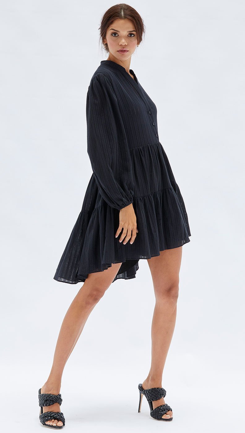 MINKPINK Womens Shadi Textured Mini Dress - Black, WOMENS DRESSES, MINKPINK, Elwood 101