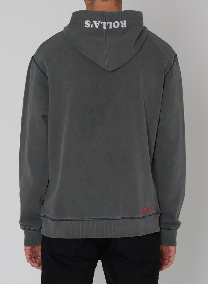 ROLLAS Mens Rolling Stone Hoodie - Washed Black, MENS HOODIES, ROLLAS, Elwood 101