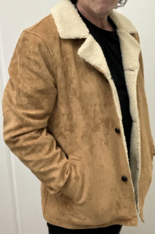 WranglerMens Faux Pas Sherpa Coat - Tan, MENS JACKETS, WRANGLER, Elwood 101