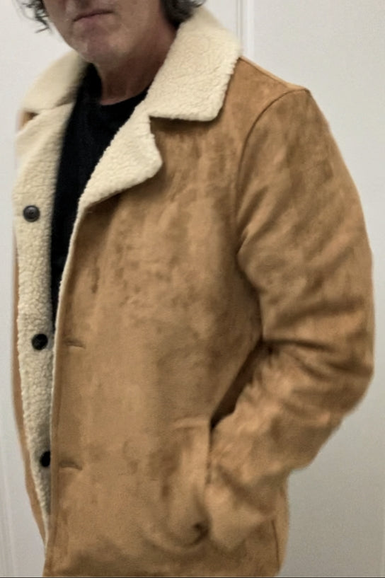 WranglerMens Faux Pas Sherpa Coat - Tan, MENS JACKETS, WRANGLER, Elwood 101