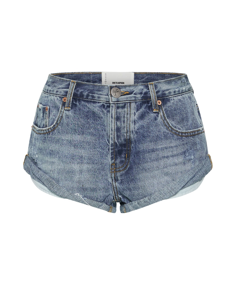 ONETEASPOON Womens Hollywood Low Waist Bandit Denim Short, WOMENS SHORTS, OneTeaspoon, Elwood 101