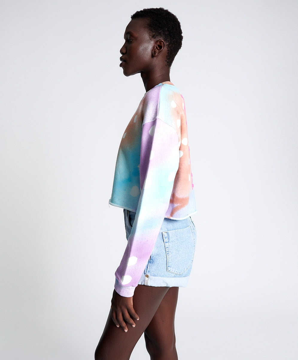 ONETEASPOON Womens Graffiti Tie Dye Cropped Sweat, WOMENS KNITS & SWEATERS, OneTeaspoon, Elwood 101