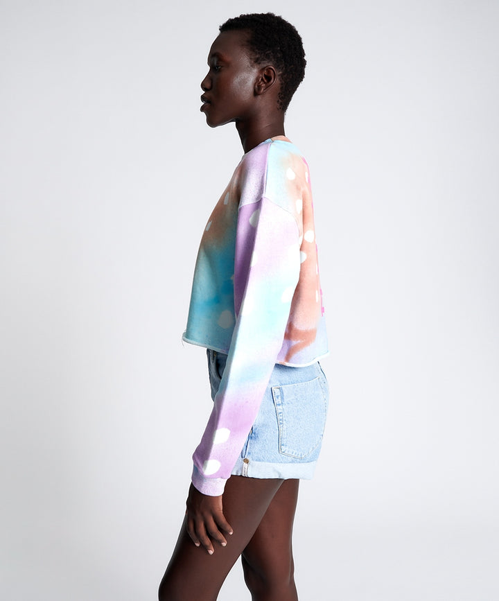ONETEASPOON Womens Graffiti Tie Dye Cropped Sweat, WOMENS KNITS & SWEATERS, OneTeaspoon, Elwood 101