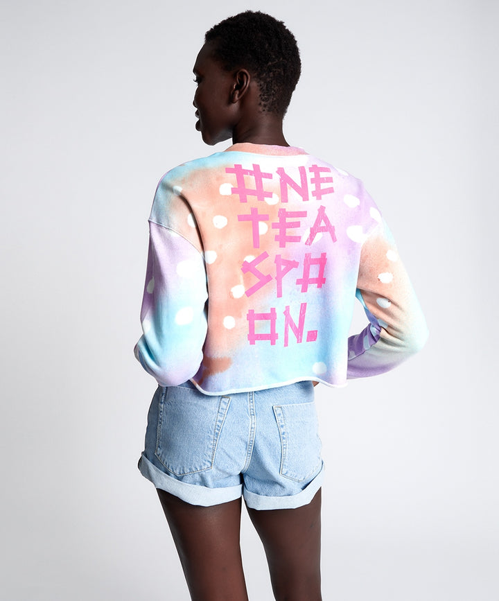 ONETEASPOON Womens Graffiti Tie Dye Cropped Sweat, WOMENS KNITS & SWEATERS, OneTeaspoon, Elwood 101