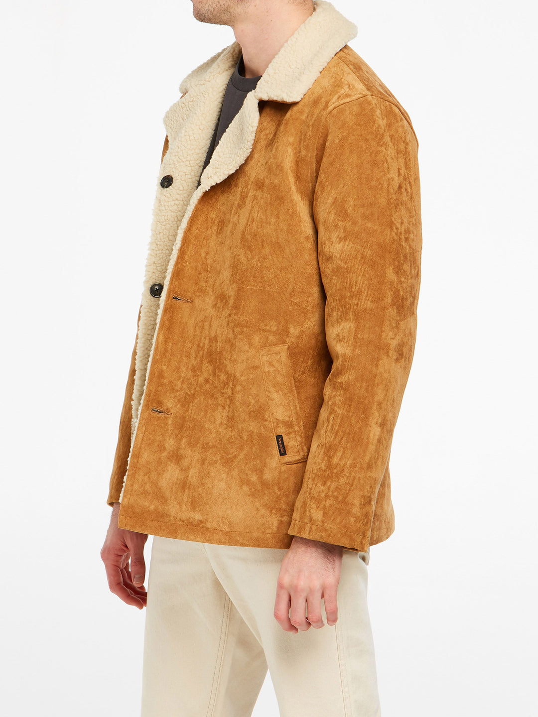 WranglerMens Faux Pas Sherpa Coat - Tan, MENS JACKETS, WRANGLER, Elwood 101
