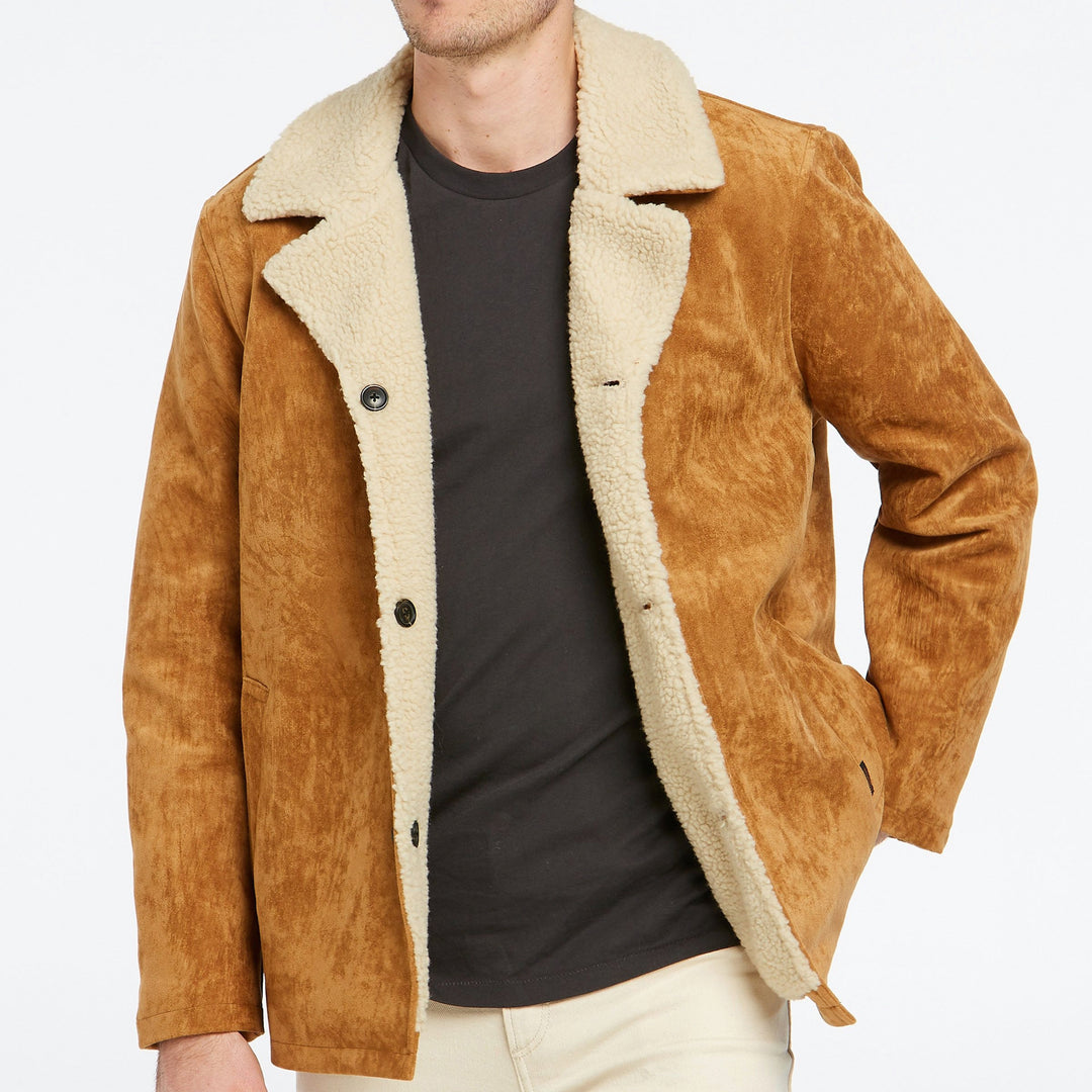 WranglerMens Faux Pas Sherpa Coat - Tan, MENS JACKETS, WRANGLER, Elwood 101