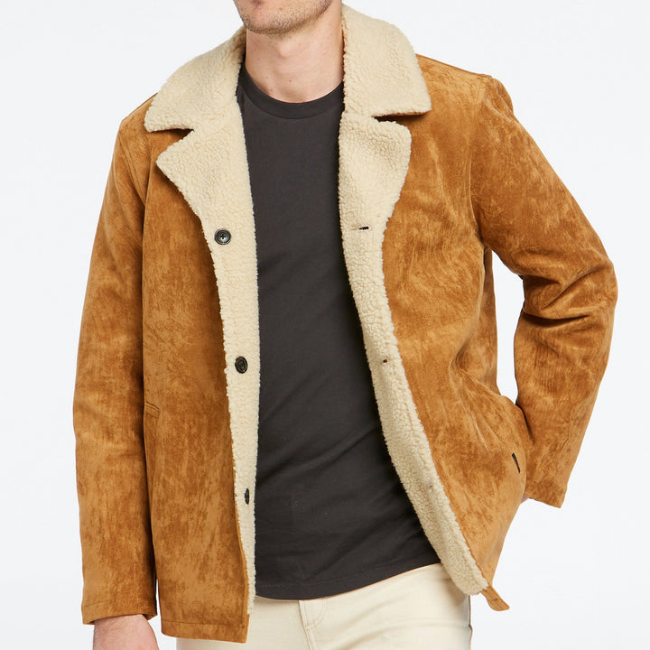 WranglerMens Faux Pas Sherpa Coat - Tan, MENS JACKETS, WRANGLER, Elwood 101