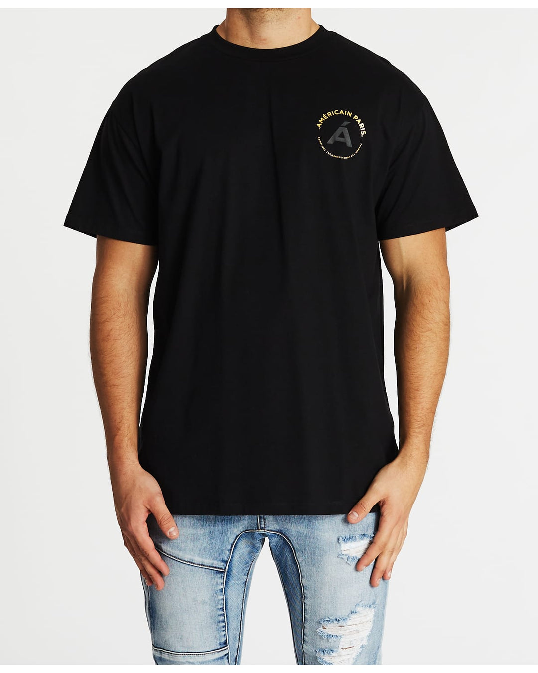 AMERICAIN Mens Jusqua La Fin Oversized Tee - Jet Black, General, AMERICAIN, Elwood 101