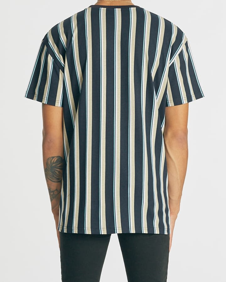 NOMADIC PARADISE Mens Southern Relaxed Fit Tee - Multi Coloured Stripe, MENS TEE SHIRTS, NOMADIC PARADISE, Elwood 101