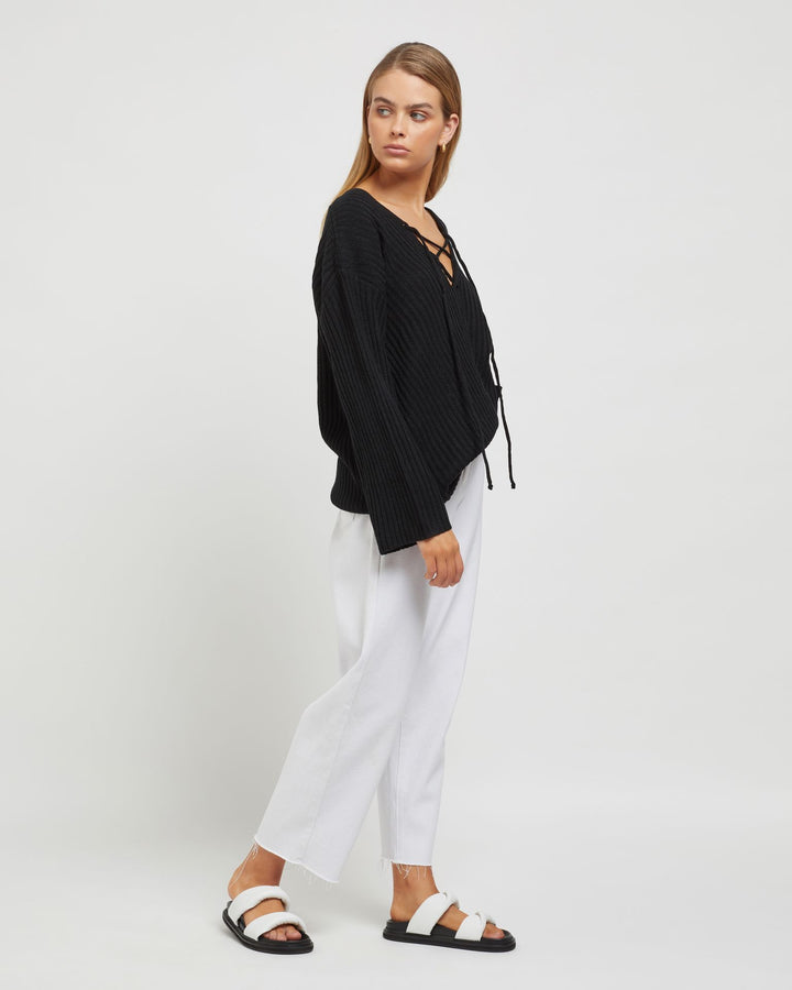 SUNDAYS THE LABEL Womens Amira Knit Top - Black, WOMENS TOPS & SHIRTS, SUNDAYS THE LABEL, Elwood 101