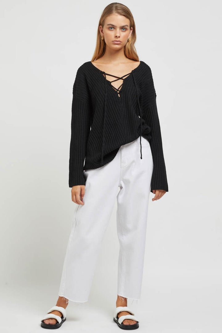 SUNDAYS THE LABEL Womens Amira Knit Top - Black, WOMENS TOPS & SHIRTS, SUNDAYS THE LABEL, Elwood 101