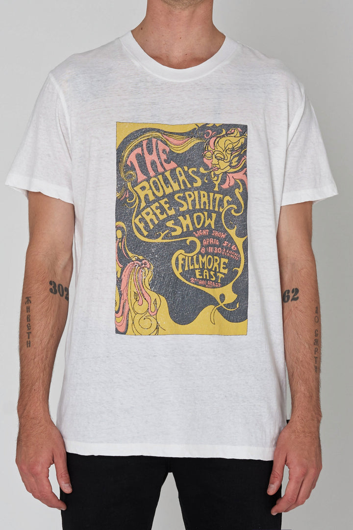 ROLLAS Mens Free Spirits Tee - Vintage White, MENS TEE SHIRTS, ROLLAS, Elwood 101